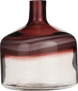 Casa Vivante Glazen Fles - H27 x Ø22,5 cm - Glas - Roze