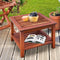Casaria Bijzettafel Acaciahout - 45x45x45cm – met 2 Planken Bruin