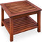 Casaria Bijzettafel Acaciahout - 45x45x45cm – met 2 Planken Bruin