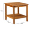 Casaria Bijzettafel Acaciahout - 45x45x45cm – met 2 Planken Bruin