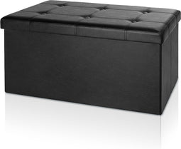 Casaria Opbergbank - 80x40x40cm 100L Kunstleer – Zwart