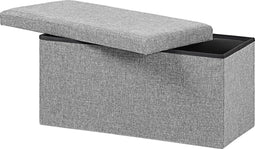 Casaria Opbergbank – 80x40x40cm Opvouwbaar Kunstleer 100L - Grijs