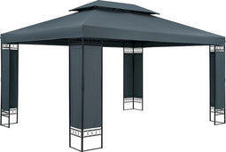 Casaria Paviljoen Elda 3x4 - UV-bescherming 50+ Zijpanelen - Antraciet