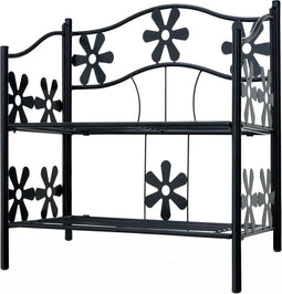 Casaria Plantenrek Etagere – 2 Planken Metaal 50x30x60 cm – Zwart