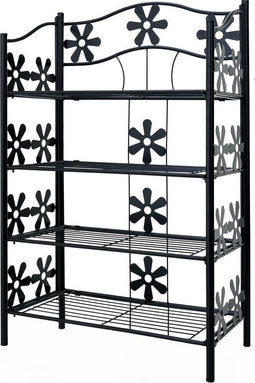 Casaria Plantenrek Etagere – 4 Planken Metaal 90x30x60 cm – Zwart