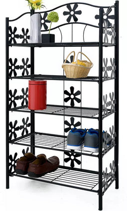 Casaria Plantenrek Etagere – 5 Planken Metaal 112x30x60 cm – Zwart