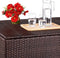 Casaria Polyrattan Kussenbox - 318 L met Deksel - 75x75x70cm Bruin