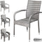 Casaria Tuinstoelen Set van 4 – Stapelbaar 90x56x60cm – Grijs