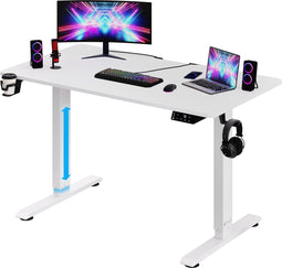 Casaria Zit Sta Bureau – Hoogte Verstelbaar Elektrisch 110x60cm - Wit