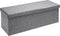 Casaria Zitbank met Opbergruimte - 115x40x40cm 131L Linnen Look – Donkergrijs