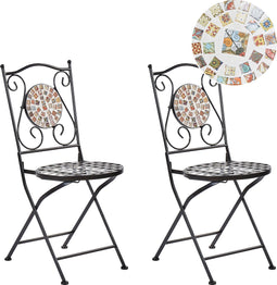 CASARIO - Tuinstoel set van 2 - Zwart - Metaal