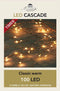Cascade draadverlichting lichtsnoer met 100 lampjes classic warm wit met 10 lichtdraden - op batterijen - kerstverlichting