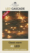 Cascade draadverlichting lichtsnoer met 40 lampjes classic warm wit op batterijen - Lichtsnoeren - kerstverlichting