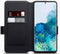CaseBoutique Bookcase hoesje geschikt voor Samsung Galaxy S20+ - Effen Zwart - Echt Leer