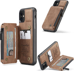 Caseme - Backcover portemonnee hoes - Geschikt voor iPhone 11 - Cognac
