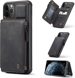 Caseme - Backcover portemonnee hoes - Geschikt voor iPhone 11 Pro Max - Grijs