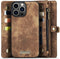 Caseme Geschikt voor iPhone 12 Pro Max hoesje - Vintage 2 in 1 portemonnee - Bruin