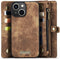 Caseme Geschikt voor iPhone 13 Mini hoesje - Vintage 2 in 1 portemonnee - Bruin