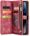 Caseme Geschikt voor iPhone 13 Pro Max hoesje - Vintage 2 in 1 portemonnee - Roze