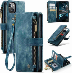 Caseme - Geschikt voor iPhone 14+ / 14 Plus - Portemonnee hoes - Blauw