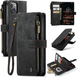 Caseme - Geschikt voor iPhone 14+ / 14 Plus - Portemonnee hoes - Zwart