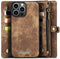 Caseme - Geschikt voor iPhone 14 Pro Max - Vintage 2 in 1 portemonnee hoes - Bruin