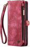 Caseme - Geschikt voor iPhone 14 Pro Max - Vintage 2 in 1 portemonnee hoes - Rood