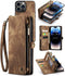 Caseme - Geschikt voor iPhone 14 Pro - Vintage 2 in 1 portemonnee hoes - Bruin