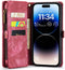 Caseme - Geschikt voor iPhone 14 Pro - Vintage 2 in 1 portemonnee hoes - Rood