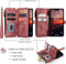 Caseme - Geschikt voor iPhone 14 - Vintage 2 in 1 portemonnee hoes - Rood