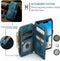 Caseme - Geschikt voor iPhone 14 - Vintage 2 in 1 portemonnee hoes - Blauw