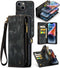 Caseme - Geschikt voor iPhone 14 - Vintage 2 in 1 portemonnee hoes - Zwart