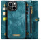 Caseme - Geschikt voor iPhone 14 - Vintage 2 in 1 portemonnee hoes - Blauw