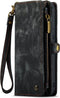 Caseme - Geschikt voor iPhone 14 - Vintage 2 in 1 portemonnee hoes - Zwart