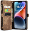 Caseme - Geschikt voor iPhone 14 - Vintage 2 in 1 portemonnee hoes - Bruin