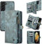 Caseme Geschikt voor Samsung Galaxy S21 vintage 2 in 1 portemonnee hoes - Blauw