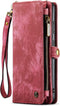 Caseme Geschikt voor Samsung Galaxy S22 hoes - Vintage 2 in 1 portemonnee - Rood