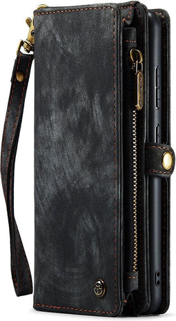 Caseme Geschikt voor Samsung Galaxy S22 Plus / S22+ hoes - Vintage 2 in 1 portemonnee - Zwart