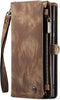 Caseme Geschikt voor Samsung Galaxy S22 Ultra hoes - Vintage 2 in 1 portemonnee - Bruin