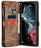 Caseme Geschikt voor Samsung Galaxy S22 Ultra hoes - Vintage 2 in 1 portemonnee - Bruin