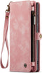 Caseme - Geschikt voor Samsung Galaxy S23 Ultra - Vintage 2 in 1 portemonnee hoes - Lichtroze