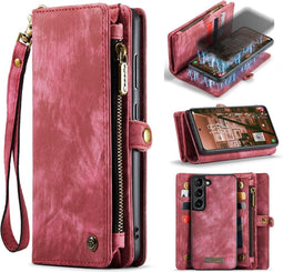 Caseme - Geschikt voor Samsung Galaxy S23 - Vintage 2 in 1 portemonnee hoes - Rood