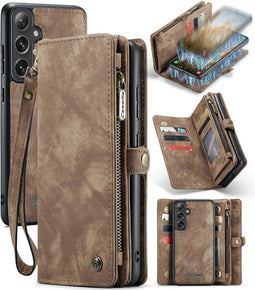 Caseme Geschikt voor Samsung Galaxy S24 hoes - Vintage 2 in 1 portemonnee - Bruin