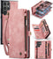 Caseme Geschikt voor Samsung Galaxy S24 Ultra hoes - Vintage 2 in 1 portemonnee - Lichtroze