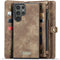 Caseme Geschikt voor Samsung Galaxy S24 Ultra hoes - Vintage 2 in 1 portemonnee - Bruin