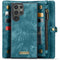Caseme Geschikt voor Samsung Galaxy S24 Ultra hoes - Vintage 2 in 1 portemonnee - Lichtblauw