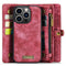 Caseme - iPhone 15 Pro Max - Vintage 2 in 1 portemonnee hoes - Rood