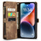 Caseme - iPhone 15 Pro - Vintage 2 in 1 portemonnee hoes - Bruin