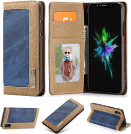 Caseme luxe wallet hoes - Geschikt voor iPhone XS Max - blauw