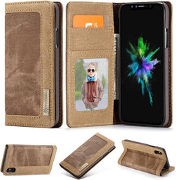 Caseme luxe wallet hoes - Geschikt voor iPhone XS Max - bruin